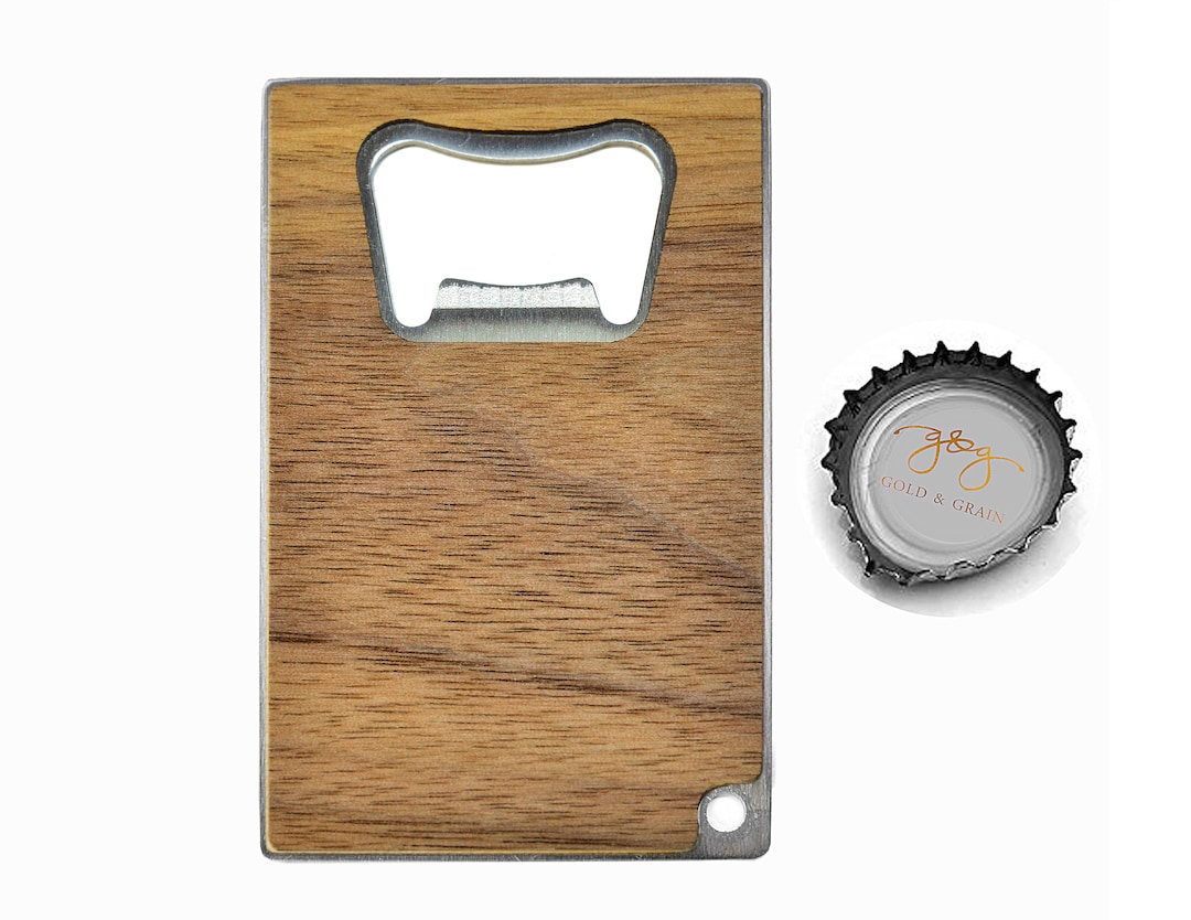Wood Bottle Opener metal Wallet Insert Card metal Bottle Opener bar