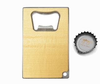 Abridor de botellas Detroit Steel & Wood: Tarjeta de regalo para cerveza