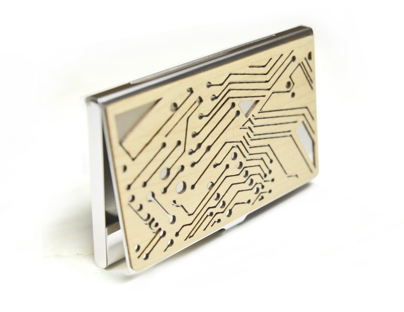 Tech gift men, Business card holder, Circuit board, Business card case, Engineer gift, Geek gift, card holder man, Computer science women image 7