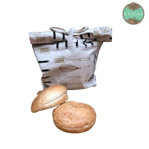 Organic Cotton Bread Bag - Multipurpose Cotton Canvas Bag with Ties