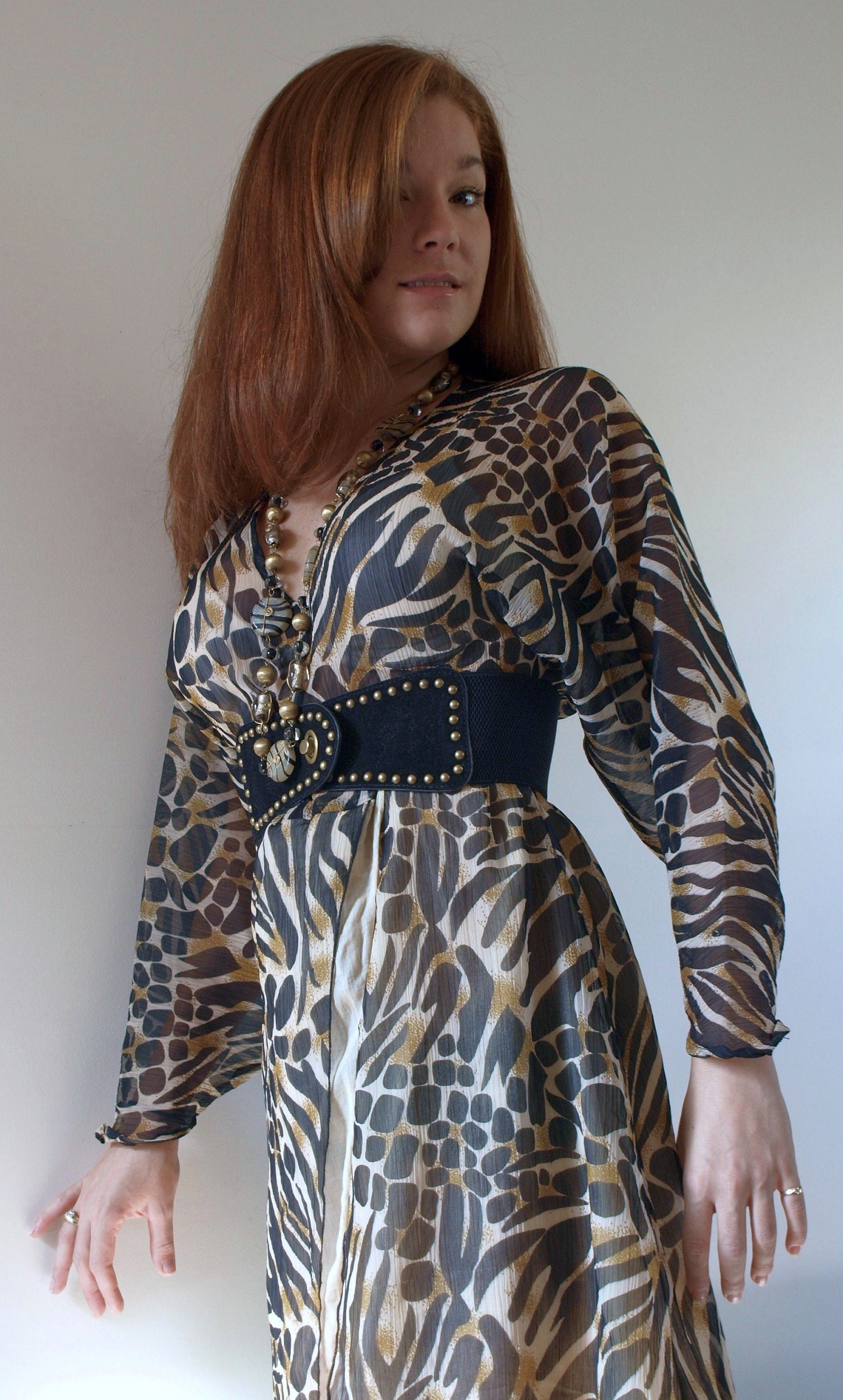 leopard batwing dress