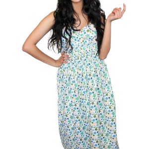 Floral Maxi Dress-Boho White Summer Dress-Gift for Her-EOFY Sale