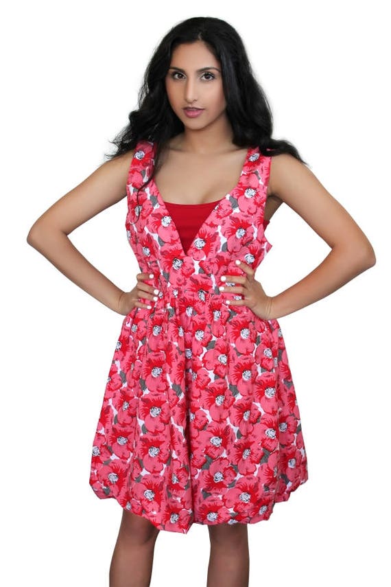 Floral Cotton Dress Summer Beachwear 