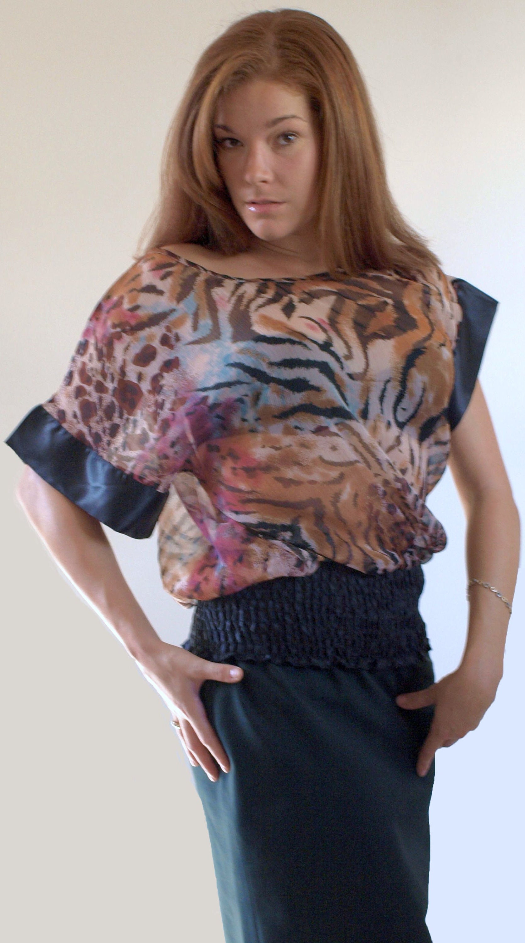 Leopard Print Top Women's Animal Print Blouse Batwing - Etsy