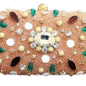 Beaded clutch bag -  party purse - luxury evening bag - embroidered bag - handmade bag - gift for her - Christmas's day gift