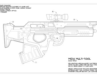 Destiny 2: Sunshot Schematic Drawing