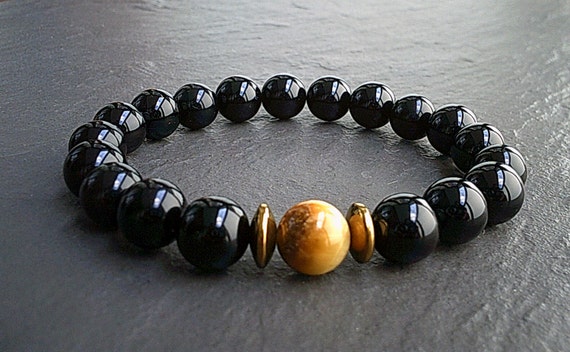Natural Gemstone 10mm Black Onyx and Golden Tigers Eyes Bracelet, Energy Stones, Energy and Calming Bracelet Jewelry, Natural Healing Stones - Etsy UK Natural Gemstone 10mm Black Onyx and Golden Tigers Eyes Bracelet, Energy Stones, Energy and Calming Bracelet Jewelry, Natural Healing Stones - Etsy UK