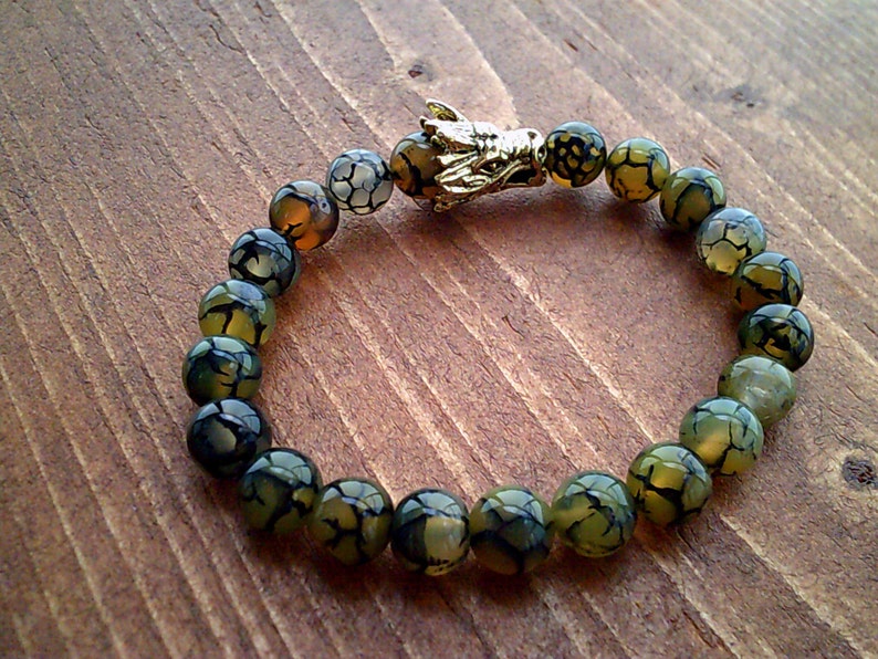 Dragon Vein Bracelet Beaded Bracelet Natural Healing Dragon Etsy