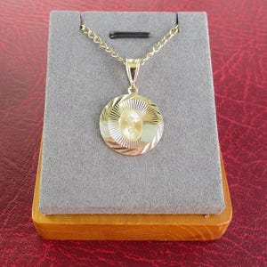 18K Gold Plated Christian Coin Necklace: Jesus Crucifixion Pendant
