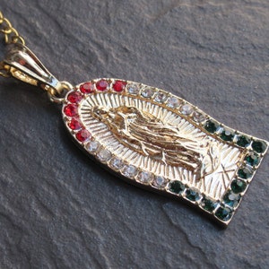 18K Gold Plated Saint Mary Necklace with CZ Stone