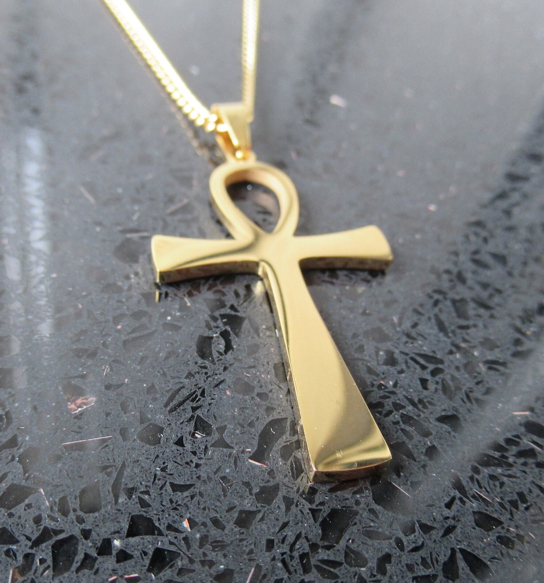 Ankh Necklace レッド size OS Key Of Life Ankh Necklace Stainless Steel Large Ancient