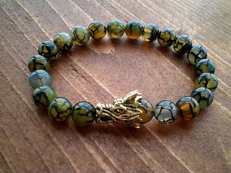 Dragon Vein Bracelet Beaded Bracelet Natural Healing Dragon Etsy