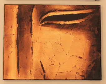 Buddha I Triptych painting 11"x14"  x3