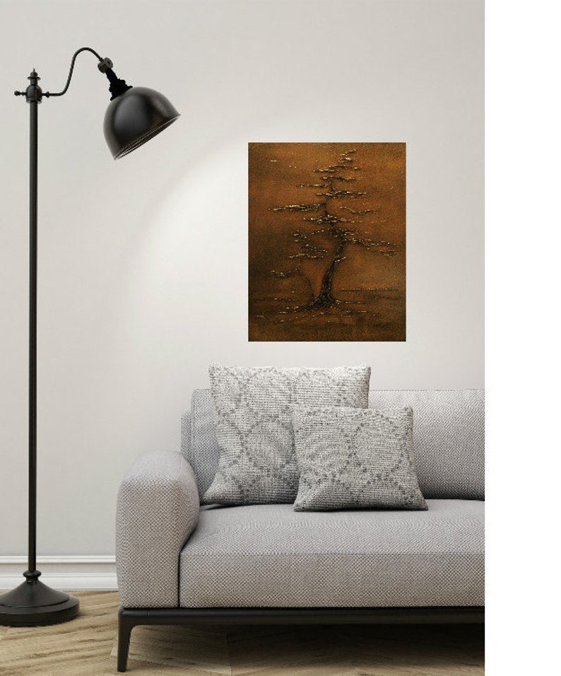 Bonsai Tree Oil Painting by Syzym Abstract Lanscape Original Etsy Canada