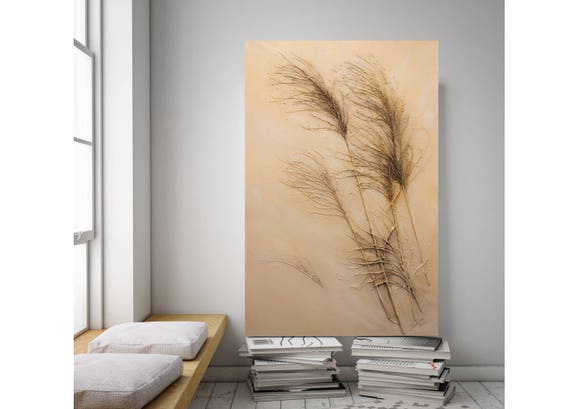 river Textured painting Home decor Abstract landscape Modern art Original Oil painting on canvas by Syzym Autumn colors North Quebec trees