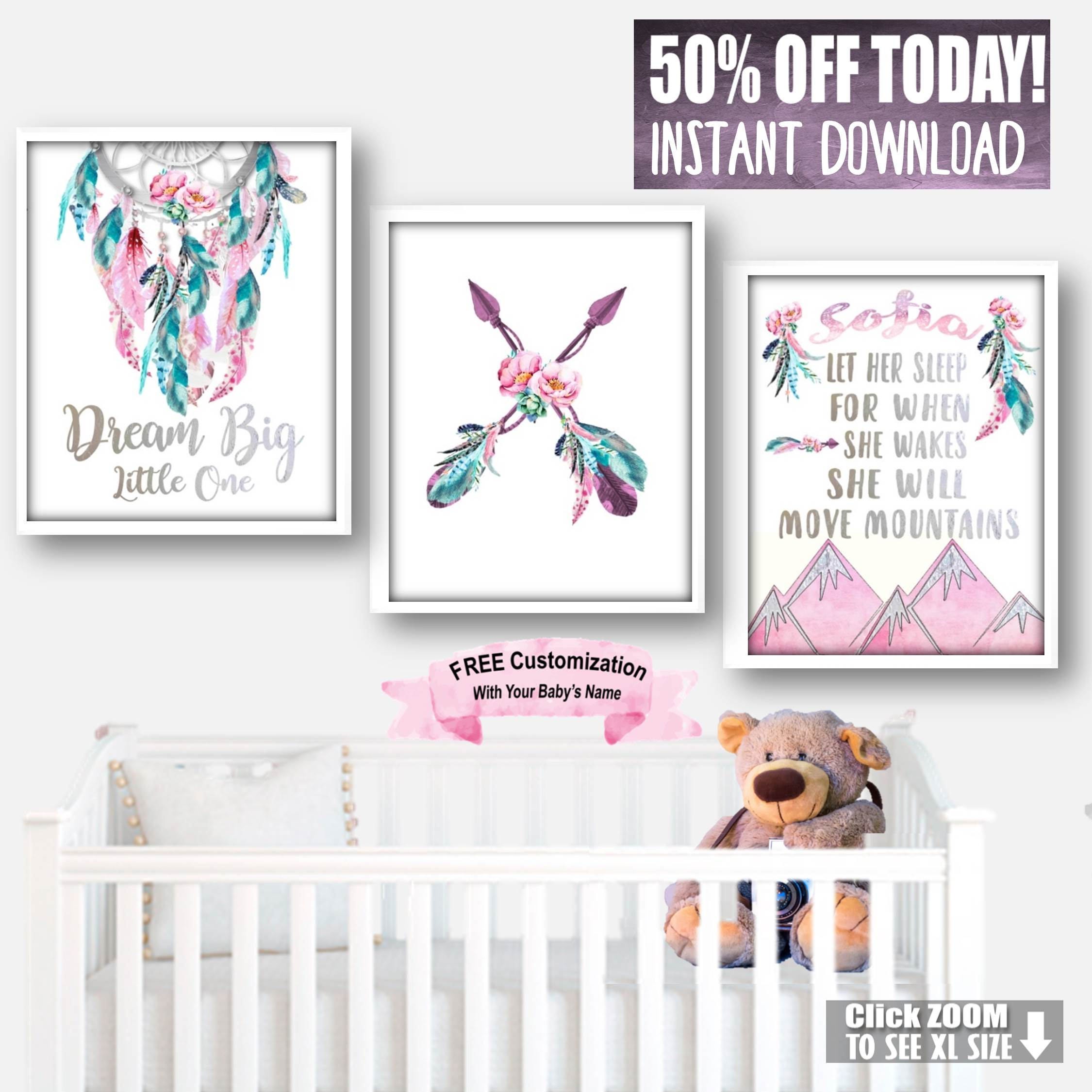 Nursery Decor Nursery Art Boho Wall Art Nursery Prints Nursery Wall Decor Boho Decor Baby Girl Art Boho Girl Art Boho Nursery Art Boho
