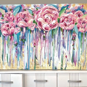 Original Floral flower abstract painting