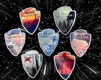 Star Wars National Park Stickers | sci-fi fantasy stickers