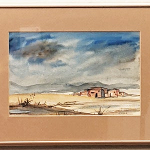 Pueblo Acoma painting watercolor original signed by the artist Peggy Trimble