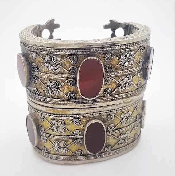 アンティークカーネリア銀細工ブレスレットー3