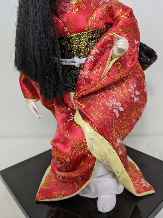 Vintage Ichimatsu Doll, Red Kimono, Gofun Face, Glass Eyes - Etsy