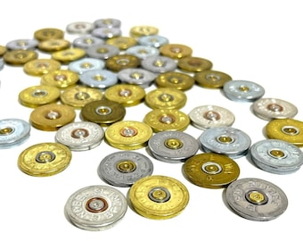 Shotgun Shell Slices 12 Gauge Silver and Gold Mixed Pack 50 Pcs | FREE SHIPPING