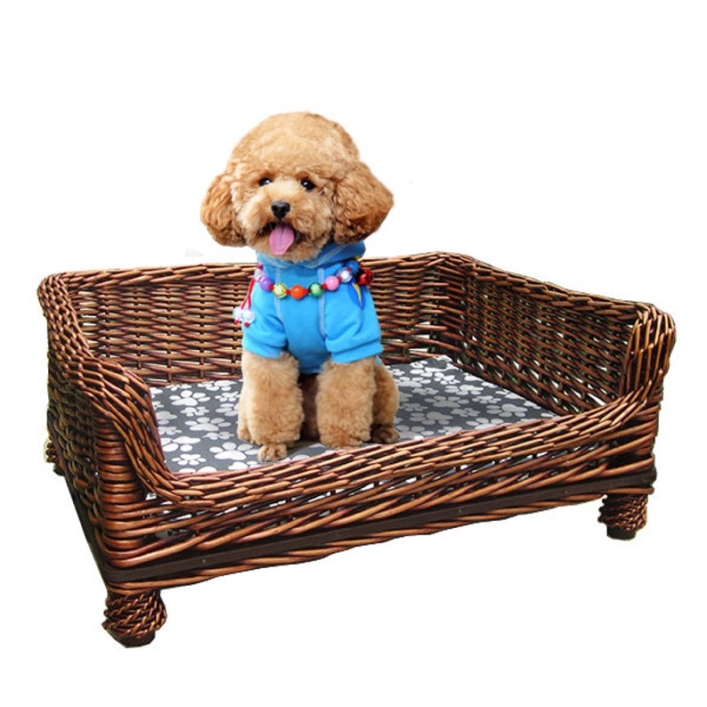 Medium/Large Dog Bed Large Dog Basket Wicker Dog Furniture Etsy