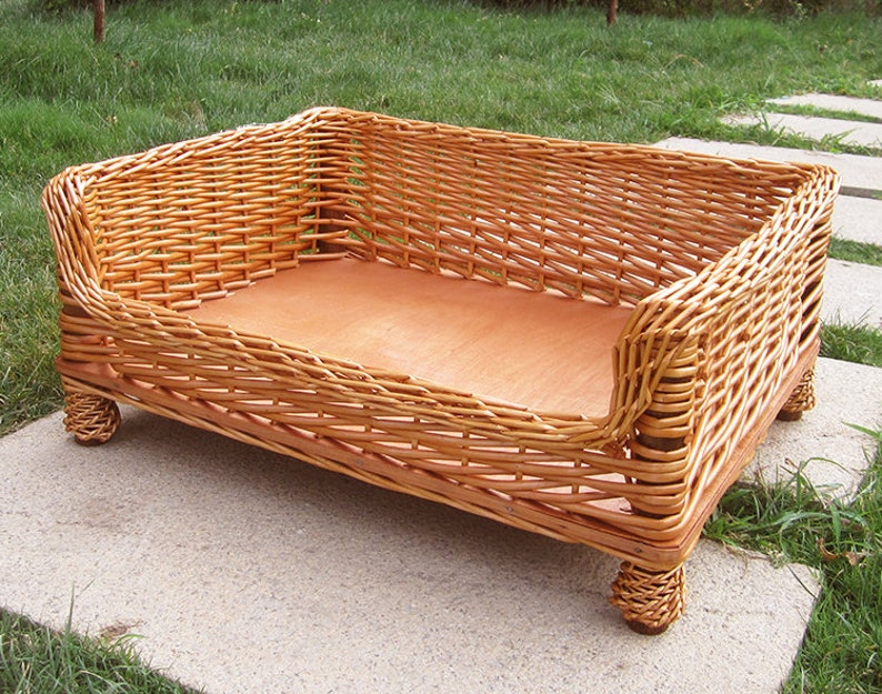 Medium/Large Dog Bed Large Dog Basket Wicker Dog Furniture Etsy