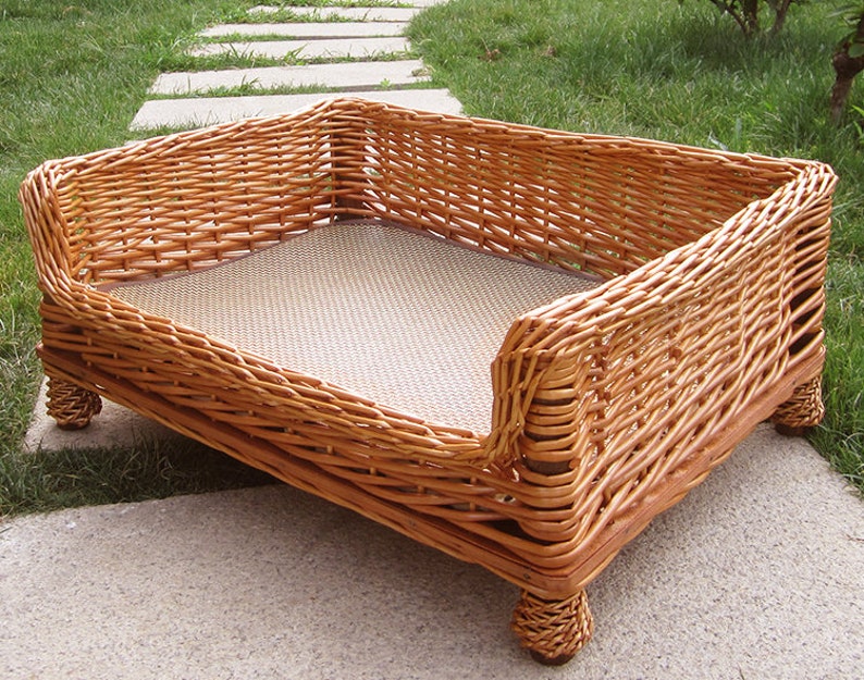 Medium/Large Dog Bed Large Dog Basket Wicker Dog Furniture Etsy