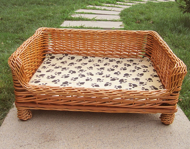 Medium/Large Dog Bed Large Dog Basket Wicker Dog Furniture Etsy