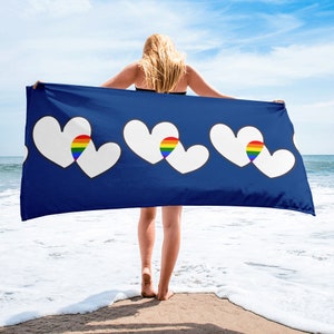 Towel 30X 60 inches Love Hearts