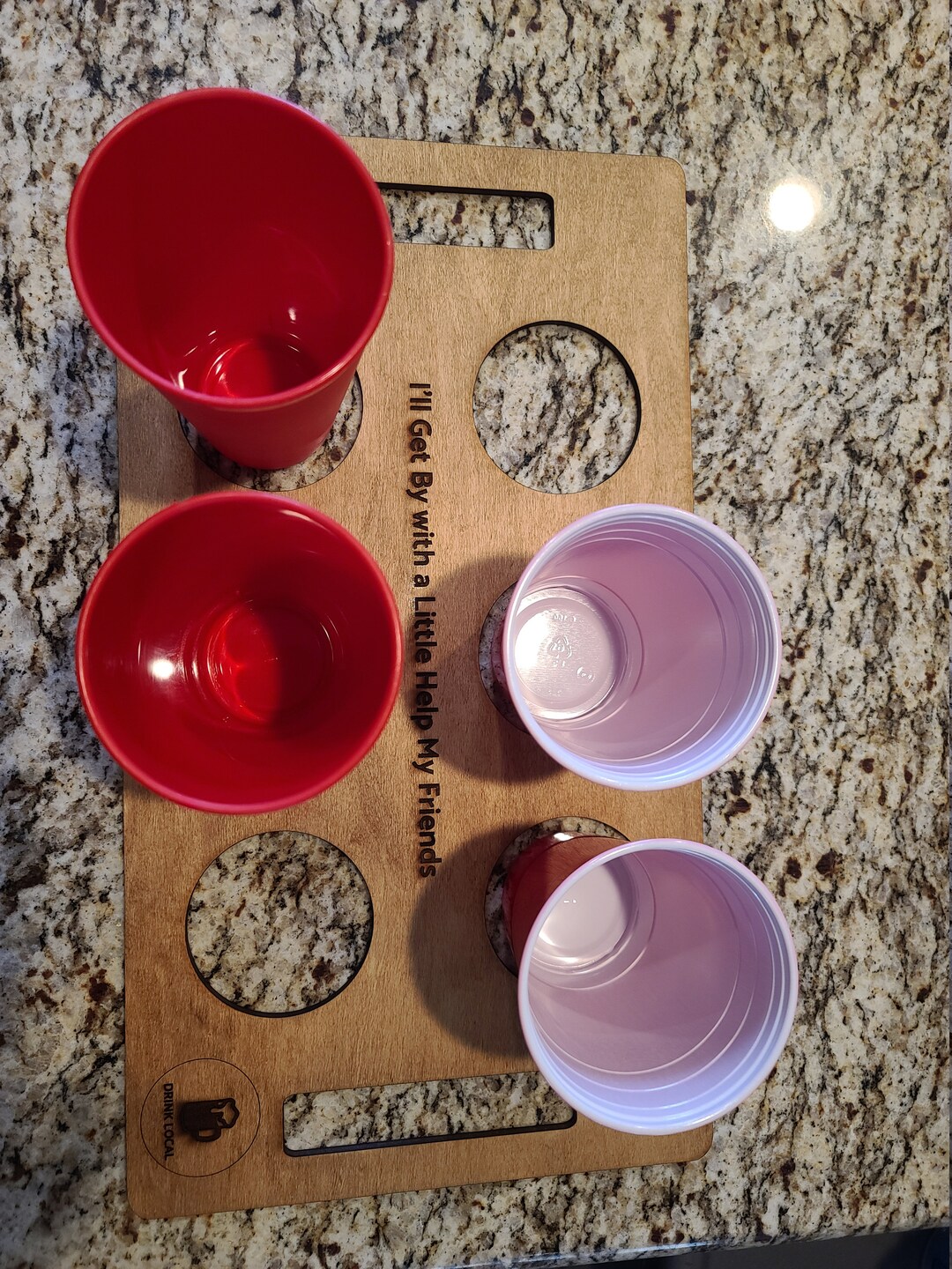 Custom Drink Serving Tray, Holds 6 Drinks Etsy