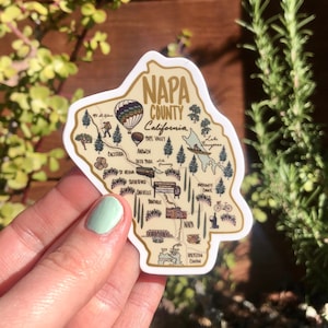 Napa California Vinyl Sticker, Napa Valley Sticker, Wine Country Gift, Calistoga, Yountville, Rutherford, St Helena, California Sticker