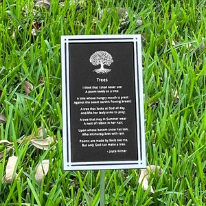 7 "x 11" vertikale Außenplakette mit Pfahl - eingraviert für Gedenkstätte, Widmung, Garten, Scout-Projekt ~ Freies Layout vor dem Kauf