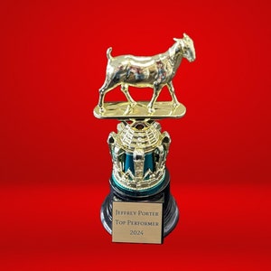 7 3/4" G.O.A.T. Trophy - beste aller tijden ~ aangepaste gegraveerde plaat - snelle verzending