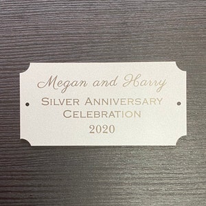 Personalized 4&quot; x 2&quot; Aluminum Metal Plate with Notched Corners and Screws, Custom Engraved for Flag Box, Artwork, Pet Memorial, Gift