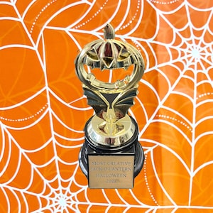 Customized 6 1/4&quot; Halloween Trophy - Jack O&#39; Lantern – Ships Fast