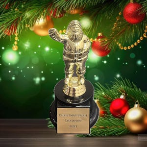 Puchar Jolly Santa Claus z grawerowaną tabliczką - szybka wysyłka