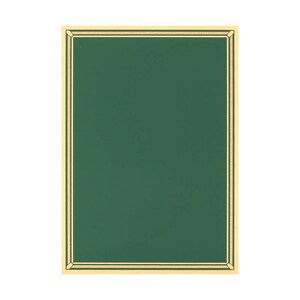May include: A green framed plaque with a gold border. The plaque is blank and ready for personalization.