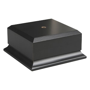Matte Black Wood Base Display 2 1/8&quot; H x 4 1/2&quot; W for Urn, Cup, Vase, Perpetual Award, Artwork, and More with Custom Engraved Head Plate
