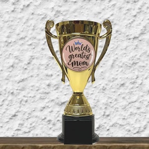 Trofee voor de beste moeder ter wereld – gepersonaliseerd cadeau, bekertrofee, Moederdag, beste moeder ter wereld, aangepaste trofee