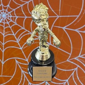 Customized 7 1/2" Halloween Trophy - Zombie ~ Ships Fast