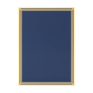 May include: A dark blue rectangular frame with a gold border. The frame has a simple, elegant design.