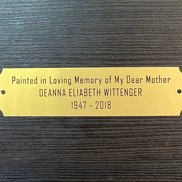 Custom Laser Engraved 4”x 1” Gold Metal Plate w/ Notched Corners and Screws, Personalized for Pet Memorial, ID, Name Plate, Art, Taxidermy