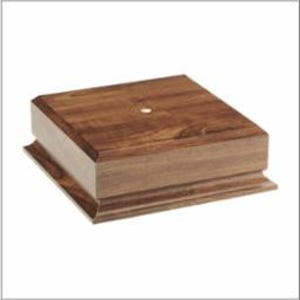 Cherry-Finish Wood Base Display 2 1/8&quot; H x 6 1/2&quot; W for Urn, Cup, Vase, Perpetual Award, Artwork, and More with Custom Engraved Head Plate