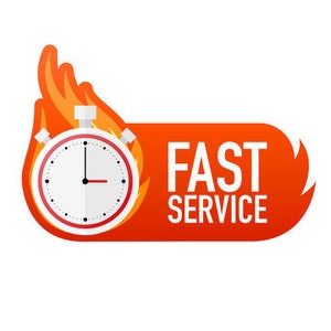 RUSH SERVICE ~ 迅速な制作と郵便局への配送