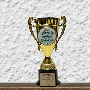 World’s Greatest Boyfriend Trophy – Personalized Gift, Cup Trophy, Valentine’s Day, World’s Best Boyfriend, Custom Trophy