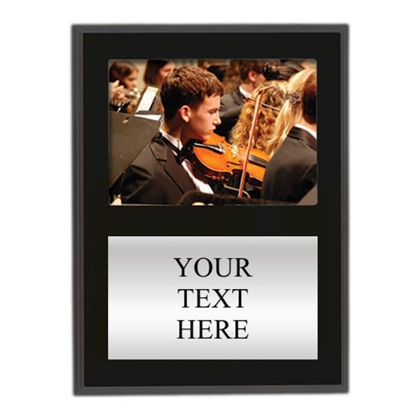 Matte Black Slide-In Photo Plaque for Wedding, Retirement, Recital, Team  and more ~ Custom Engraved Silver or Gold Plate - Multiple Sizes