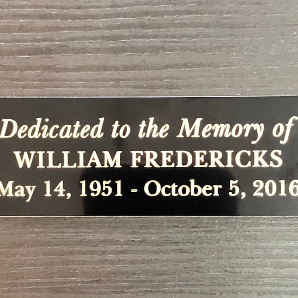 Personalized 3” x 1” Glossy Black Brass Plate, Custom Engraved Plate for Flag Box, Artwork, Pet Memorial, Taxidermy, Urn, Gifts
