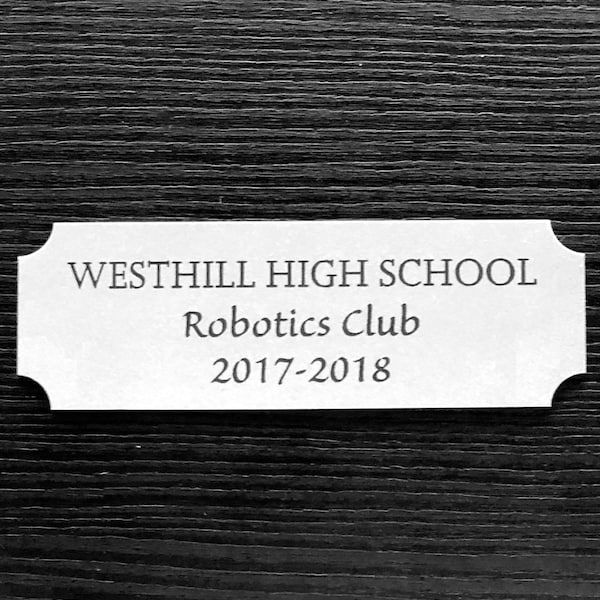 Custom Laser Engraved 3”x 1” Silver Metal Plate w/ Notches for Name Plates, ID, Title Plates for Memorials, Dedications, Inventory, & More